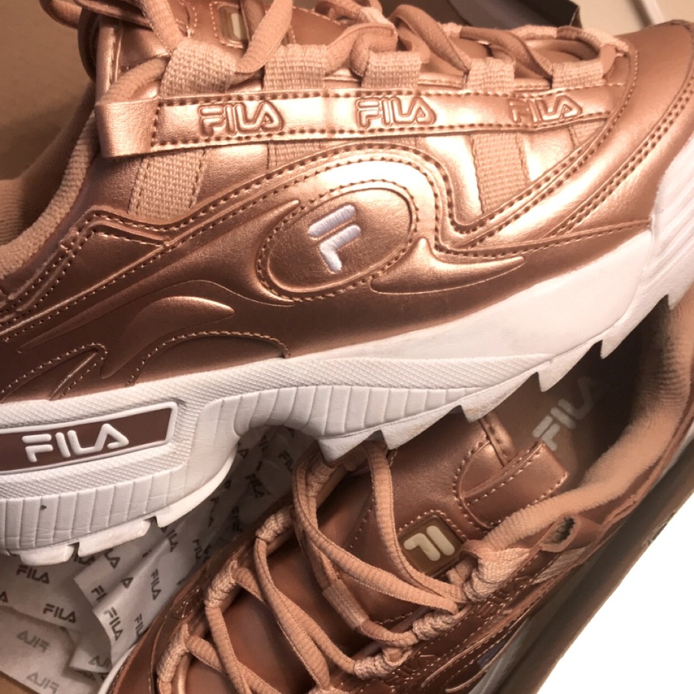 Rose gold Comfortable Fila athletic shoes